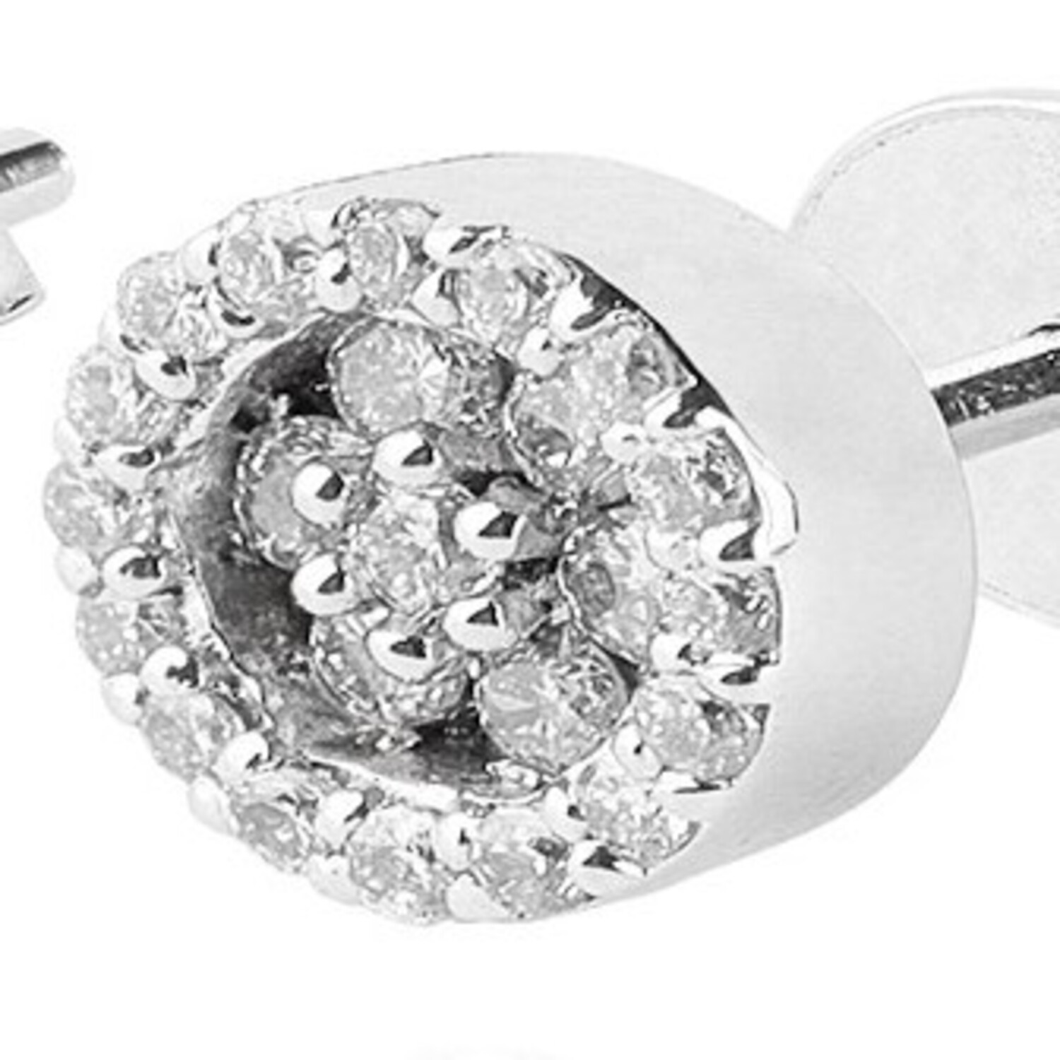 Aros de Oro Blanco 18kt con Diamantes 27pts total SI/H 3