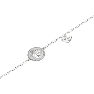 Pulsera de Plata Esterlina 925 Círculo Circonita Corazón