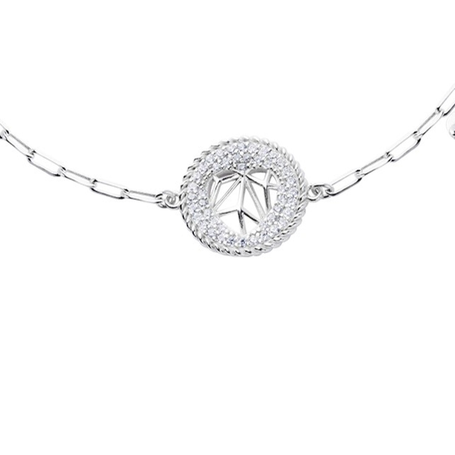 Pulsera de Plata Esterlina 925 Círculo Circonita Corazón 3