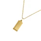 Colgante Oro Miel 18kt Placa Borde Linea Paralela - Miniatura 2