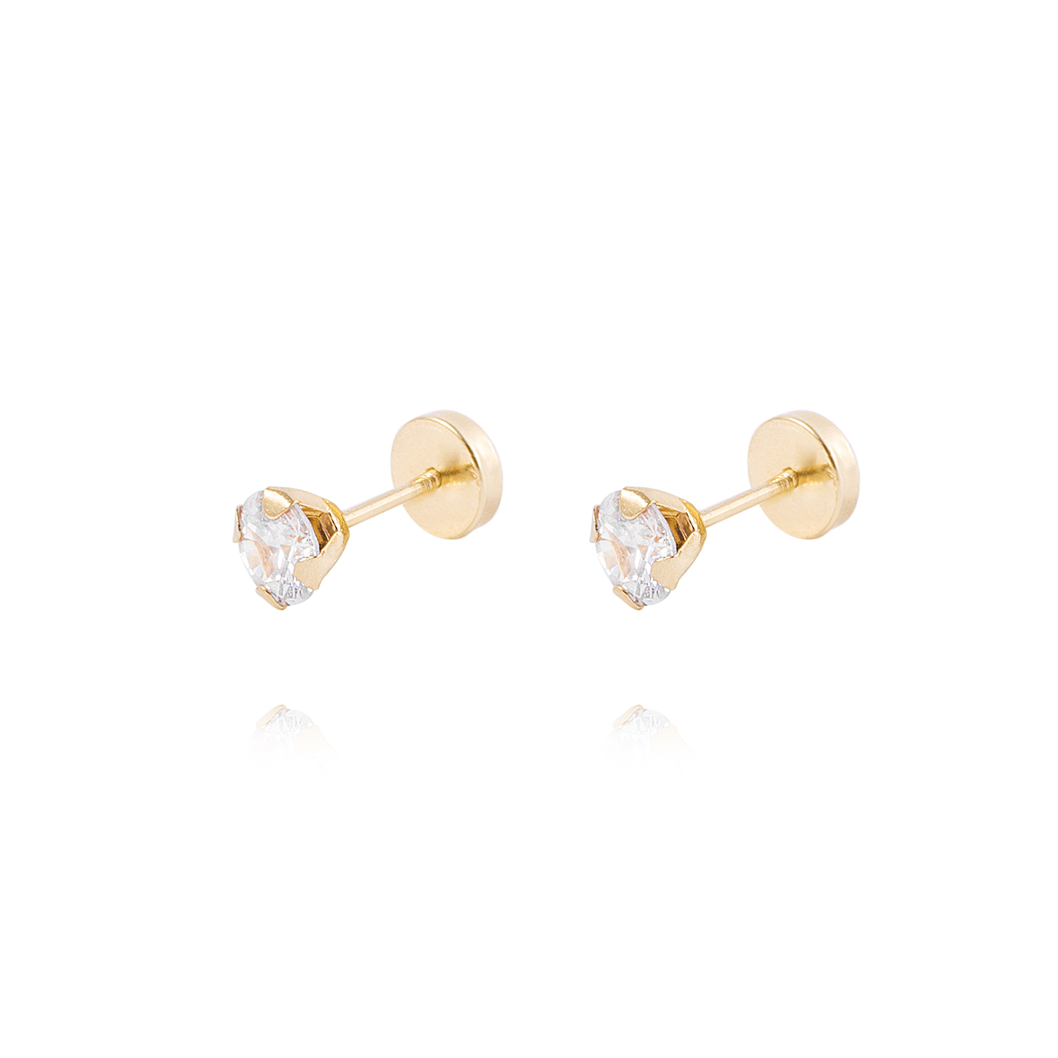 Aros de Oro 18kt Circón 5mm 1