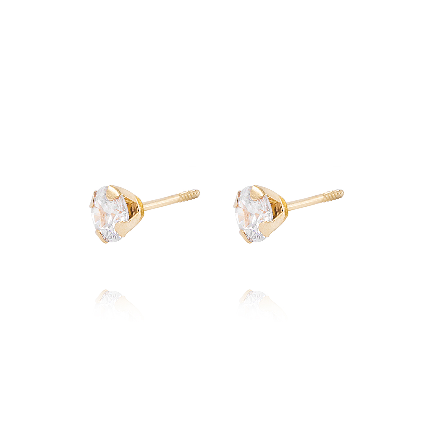 Aros de Oro 18kt Circón 5mm 2