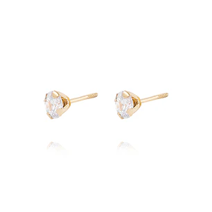 Aros de Oro 18kt Circón 5mm