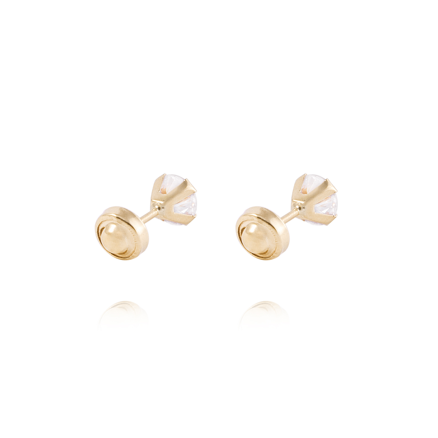 Aros de Oro 18kt Circón 5mm 3
