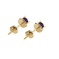 Aros Oro Miel 18kt Chaton Redondo de Amatista 5mm - Miniatura 2