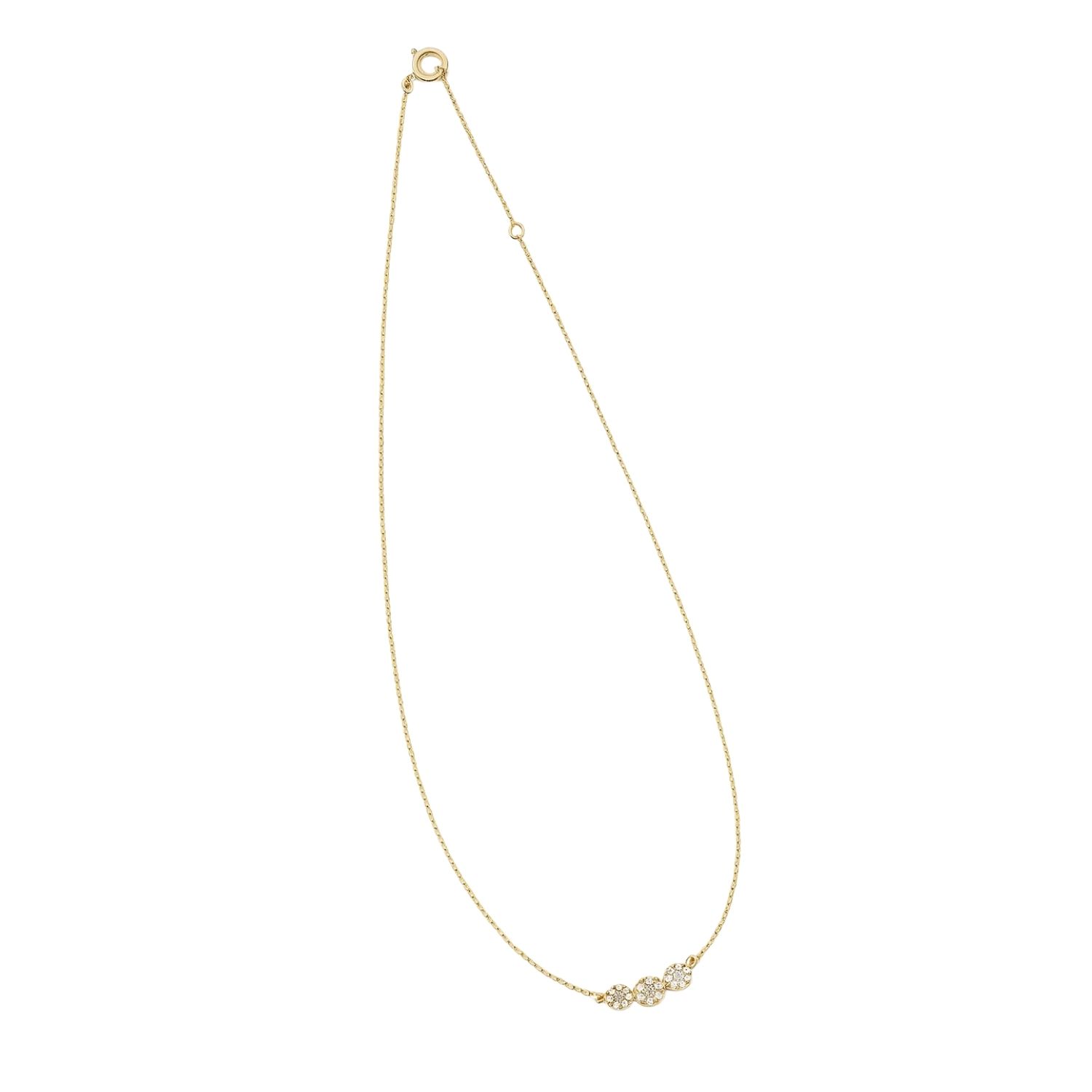 Collar Oro Amarillo 18kt Circonita Tres Botones 2