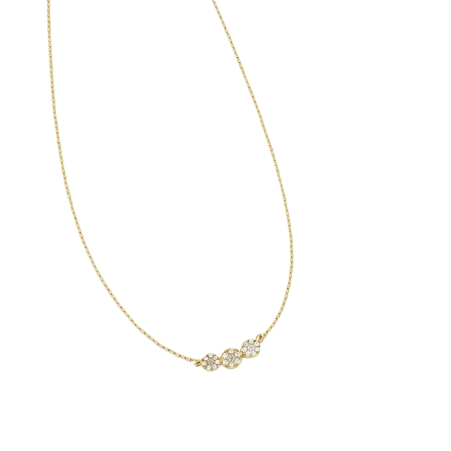 Collar Oro Amarillo 18kt Circonita Tres Botones 3