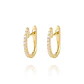 Aros de Oro 18kt Argollas Circón en U - Miniatura 1