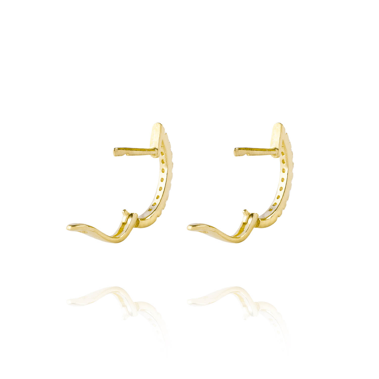 Aros de Oro 18kt Argollas Circón en U 2