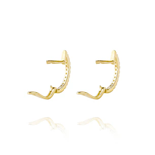 Aros de Oro 18kt Argollas Circón en U