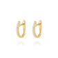 Aros de Oro 18kt Argollas Circón en U - Miniatura 3