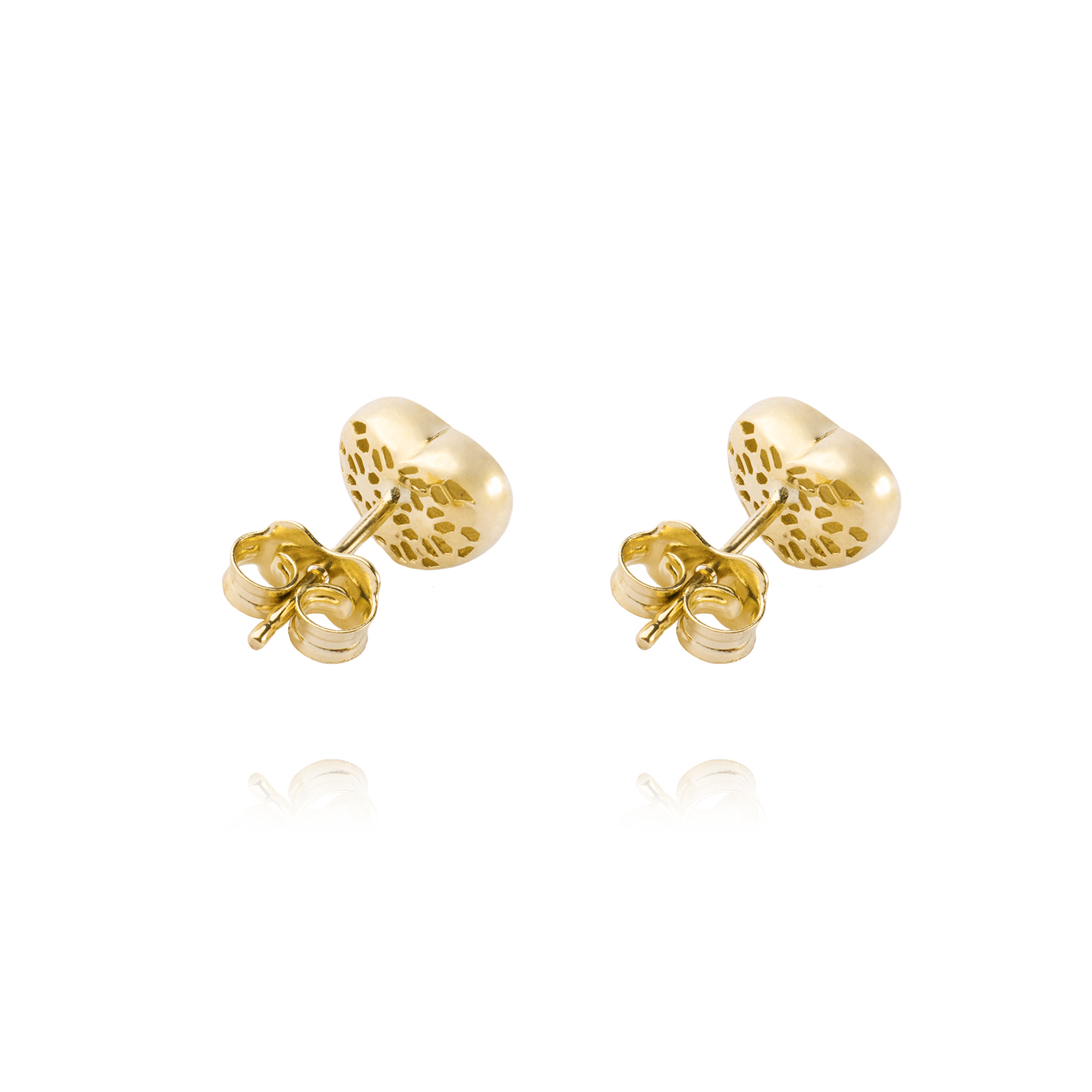 Aros Oro Amarillo 14kt Corazón Calado 3