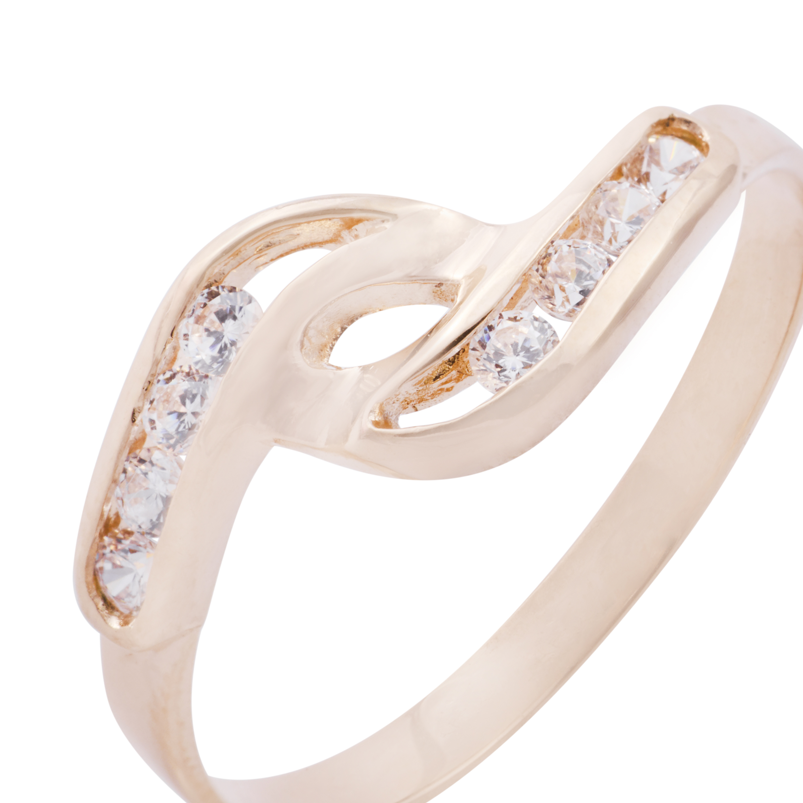 Anillo Oro Miel 18kt Doble Circonita 2
