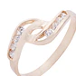 Anillo Oro Miel 18kt Doble Circonita - Miniatura 2