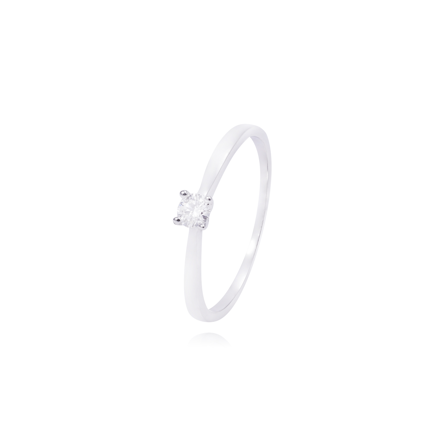 Anillo Compromiso de Oro de 18kt Modelo Solitario 1pts de diamante 1