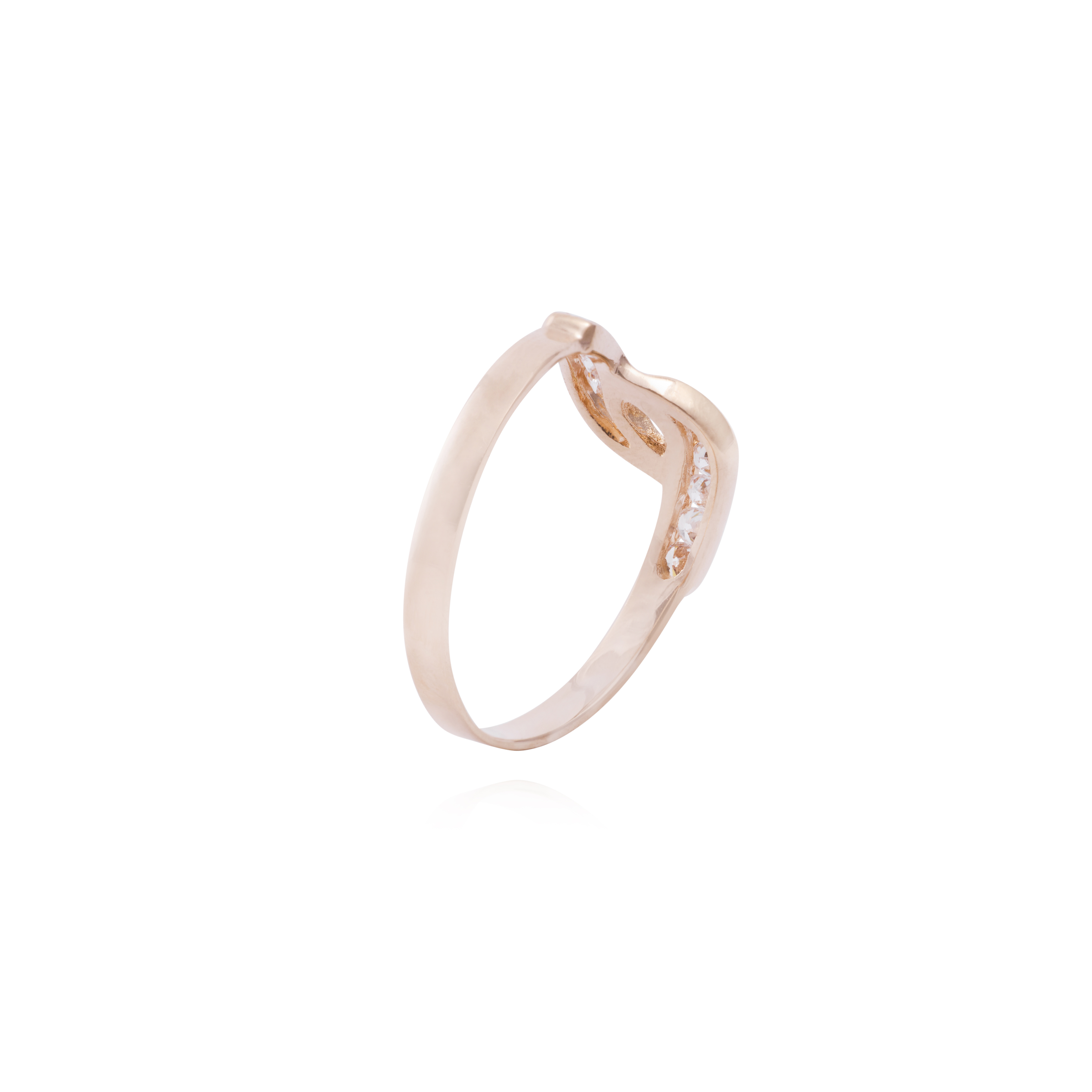 Anillo Oro Miel 18kt Doble Circonita 3
