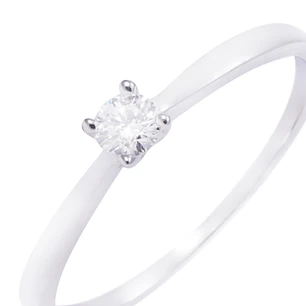 Anillo Compromiso de Oro de 18kt Modelo Solitario 1pts de diamante