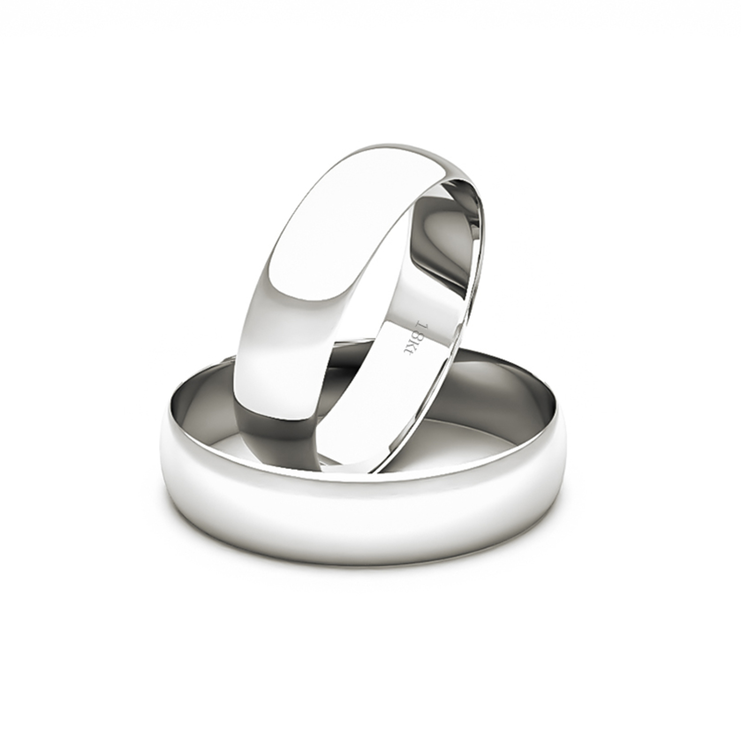 Par de Argollas Oro Blanco 18kt Modelo Inglés Vicenza 4mm 1