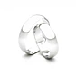 Par de Argollas Oro Blanco 18kt Modelo Inglés Vicenza 4mm - Miniatura 2