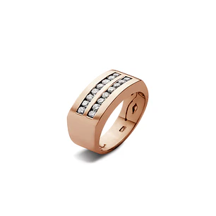 Anillo Oro Rosado 18kt Modelo Nizo 16 Diamantes 2 pts