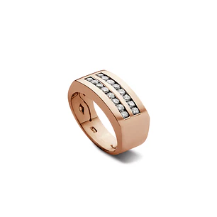 Anillo Oro Rosado 18kt Modelo Nizo 16 Diamantes 2 pts