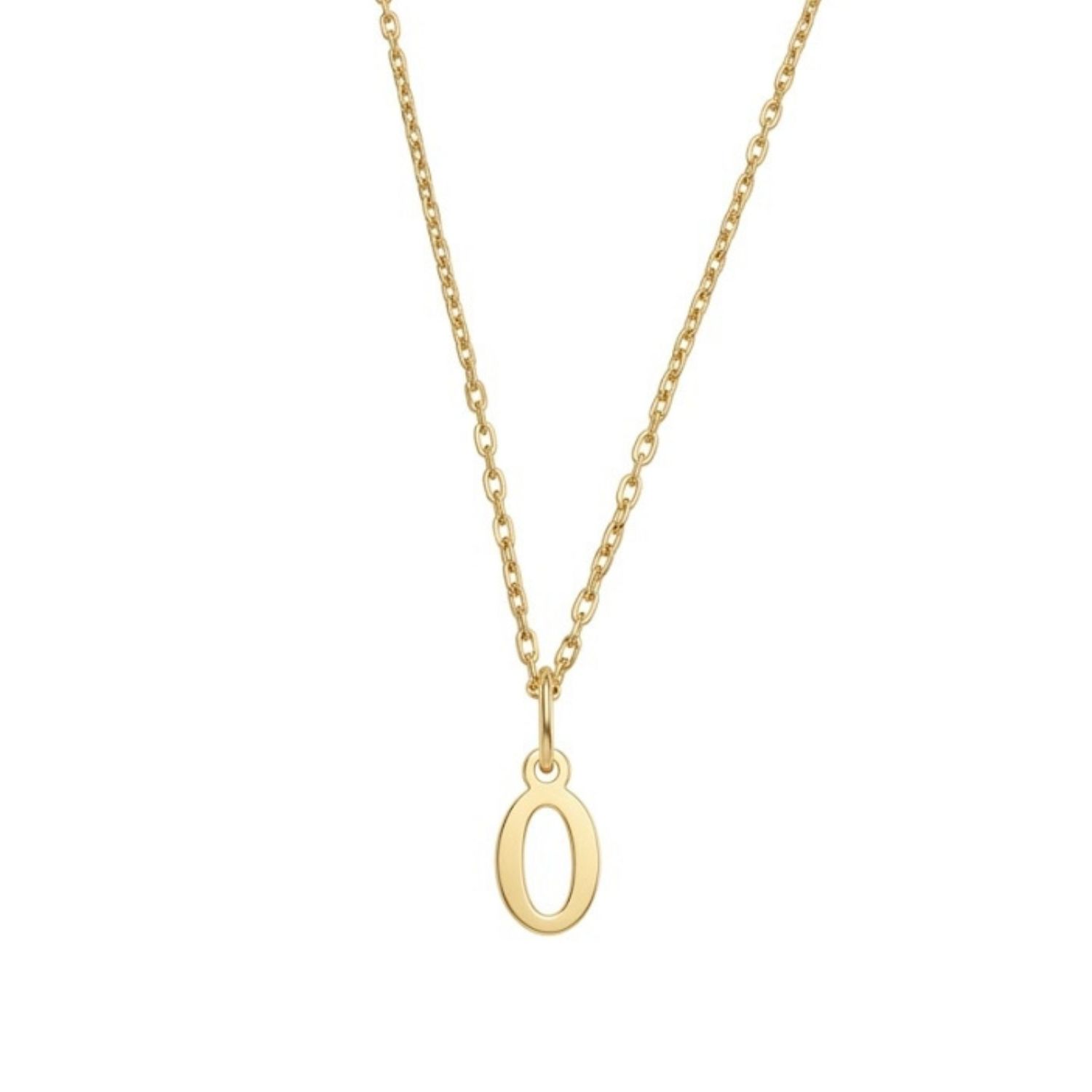 Colgante Inicial O Brillante Oro Miel 18kt 2