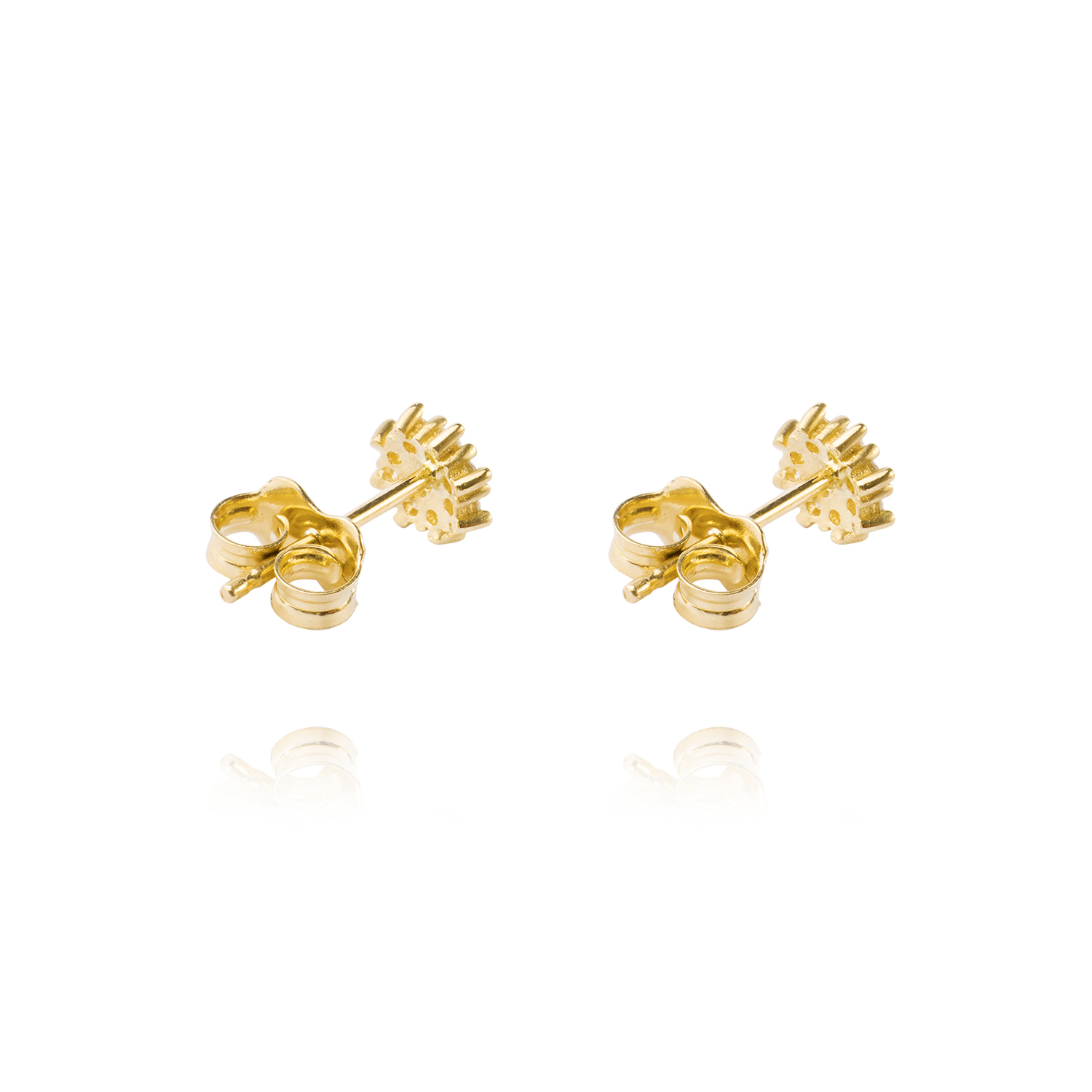 Aros de Oro 14kt Copo Circonita Brillante 3