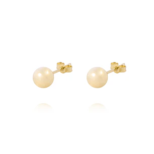 Aros de Oro 9kt Bolita Solida 6mm