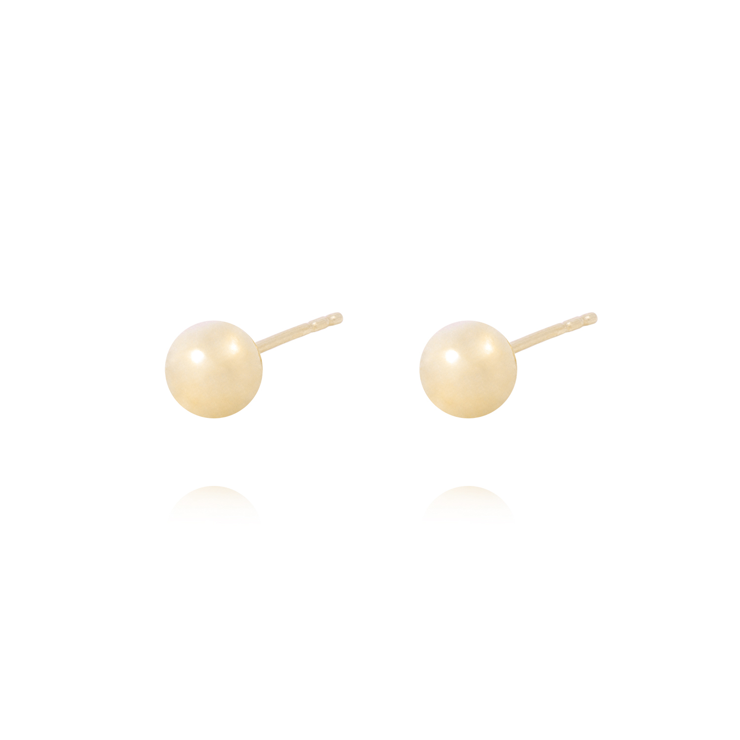 Aros de Oro 9kt Bolita Solida 6mm 2