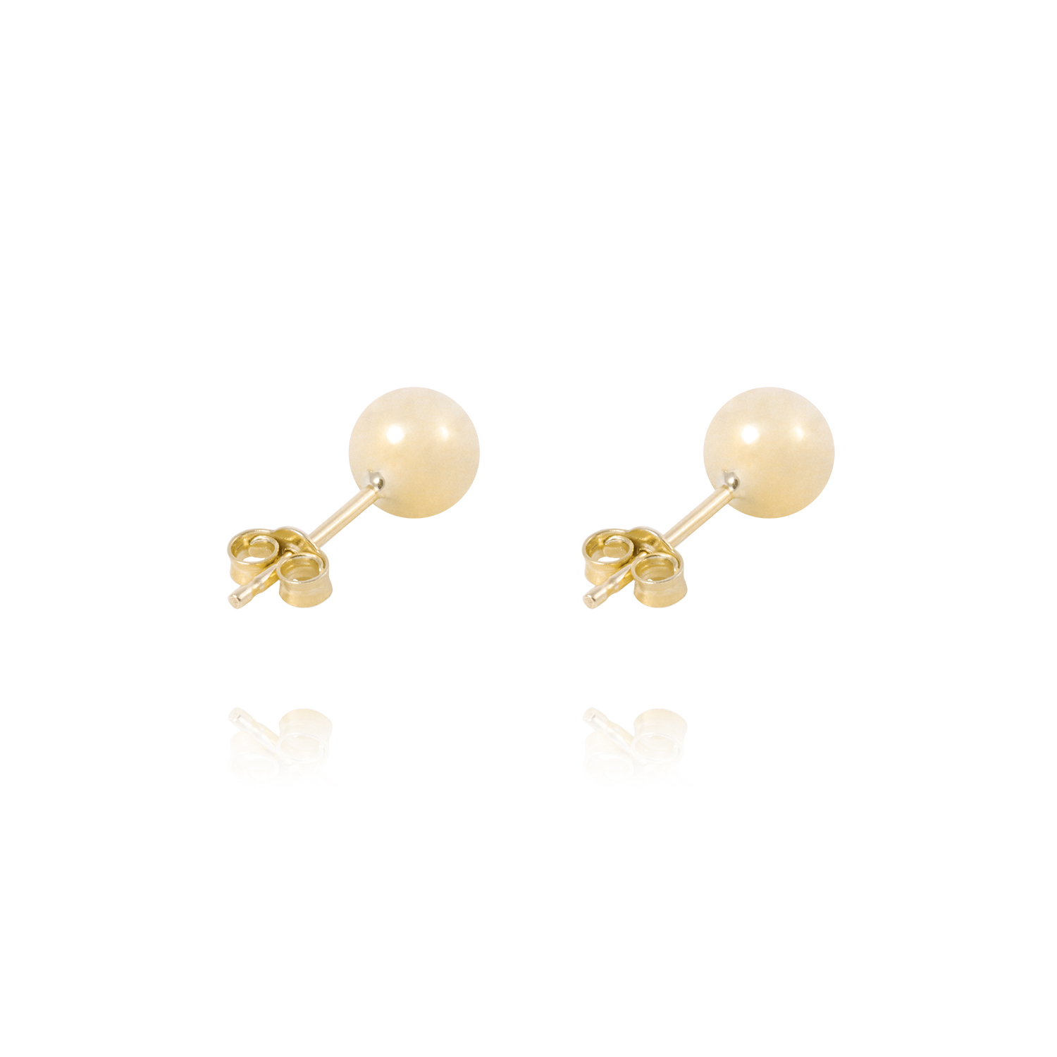 Aros de Oro 9kt Bolita Solida 6mm 3