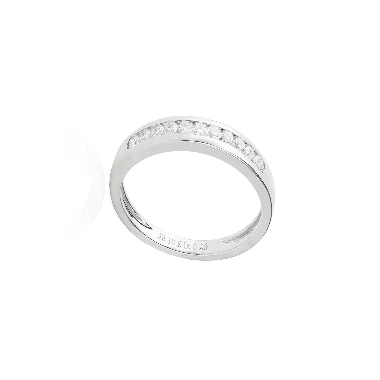 Anillo de Oro Blanco 18kt con Diamantes de 26 Pts Corte Brillante SI/H 3