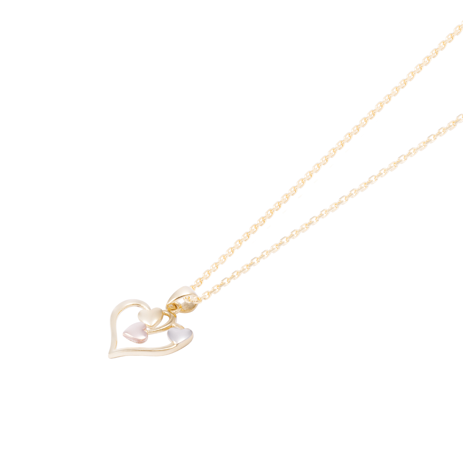 Colgante Oro Bicolor 18kt Cuatro Corazones 2