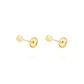 Aros de Oro 18kt Bolita Tornillo Hilo 3mm - Miniatura 1