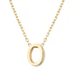 Collar de Plata Esterlina 925 Letra O Lisa Revestido en Oro 18kt - Miniatura 2