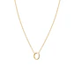 Collar de Plata Esterlina 925 Letra O Lisa Revestido en Oro 18kt - Miniatura 3