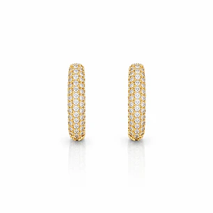 Aros Oro Amarillo 18kt Argollas Bold Circonita 14MM