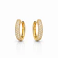 Aros Oro Amarillo 18kt Argollas Bold Circonita 14MM - Miniatura 2
