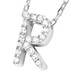Collar de Plata Esterlina 925 Letra R Circon - Miniatura 2