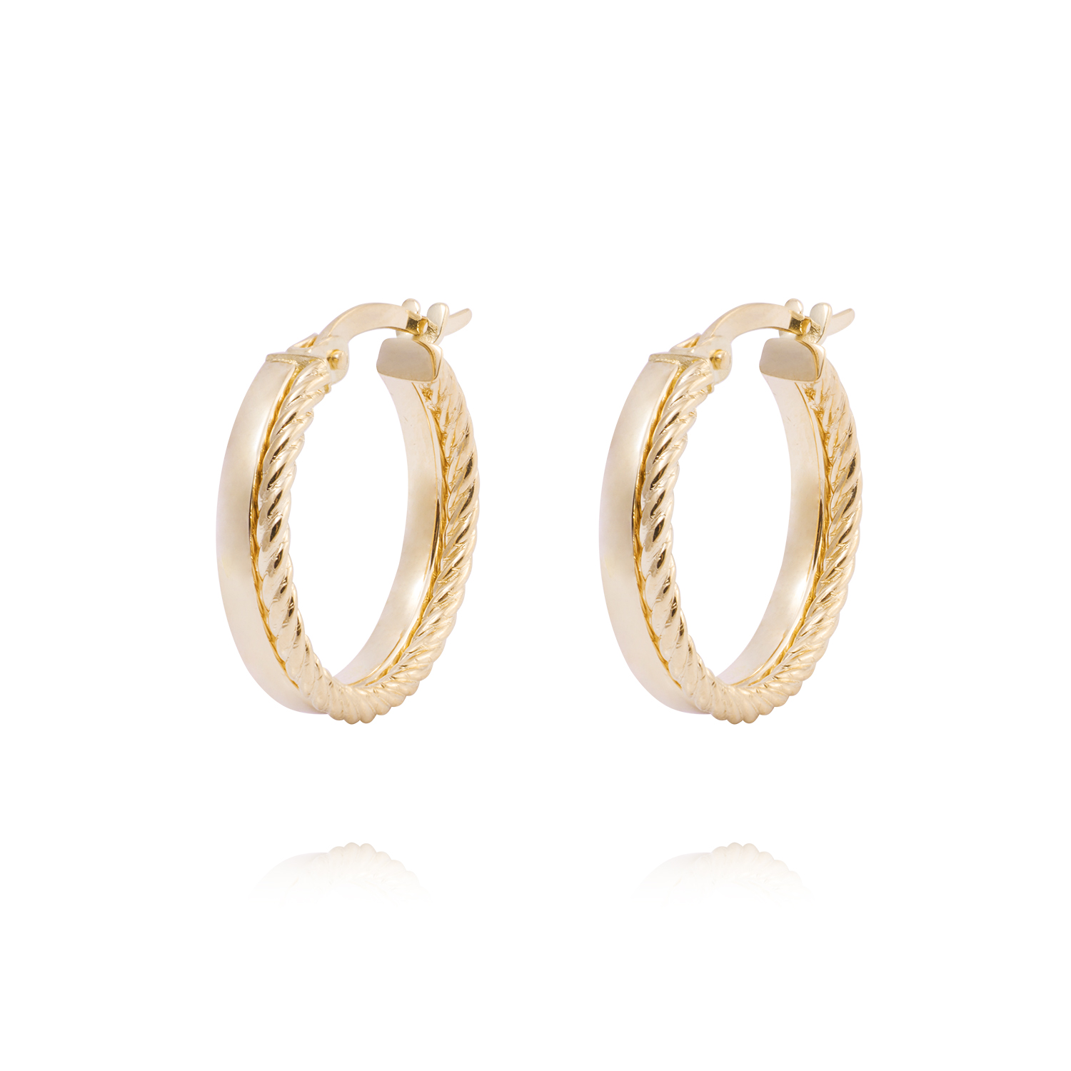 Aros de Oro 18kt Argolla Cadeneta 1