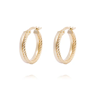 Aros de Oro 18kt Argolla Cadeneta