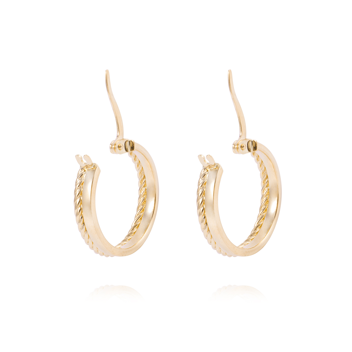 Aros de Oro 18kt Argolla Cadeneta 3