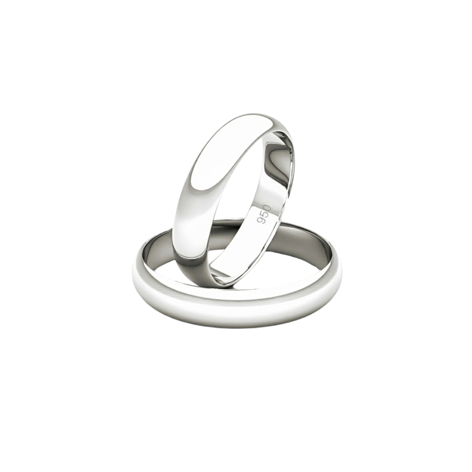 Par de Argollas de Matrimonio Plata 950 4mm Venecia 1