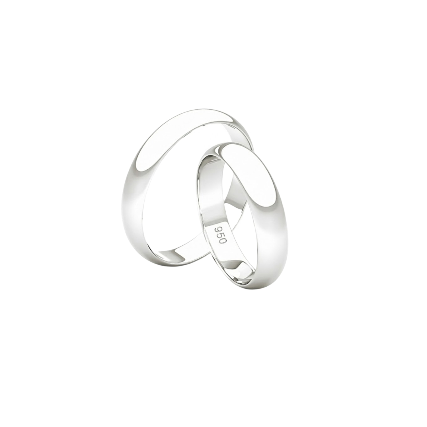 Par de Argollas de Matrimonio Plata 950 4mm Venecia 2