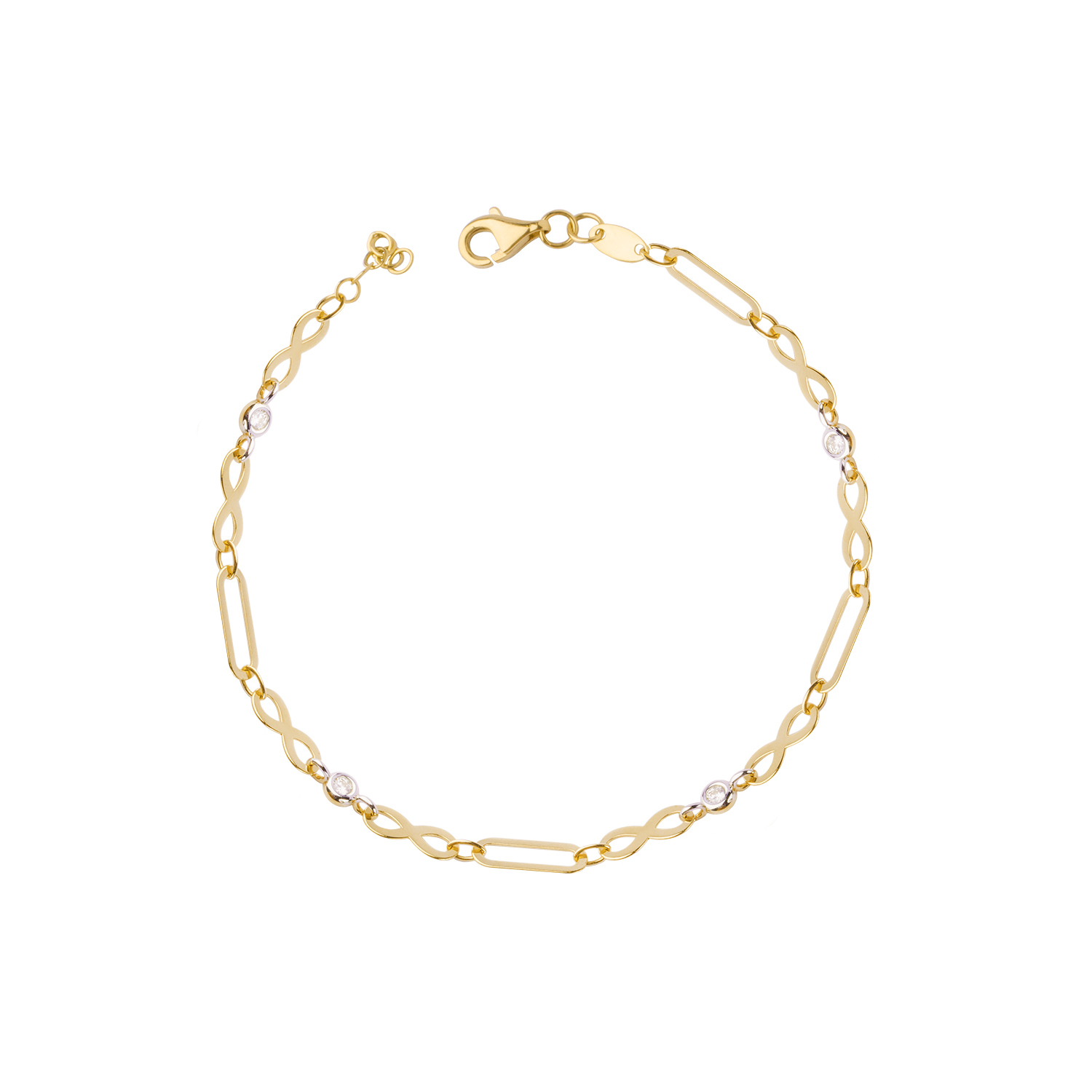 Pulsera de Oro 18kt Infinito Circon 1