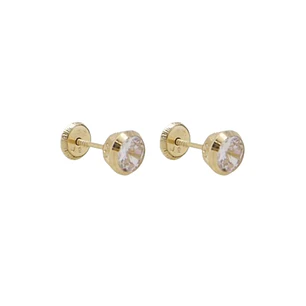 Aros de Oro 14kt Circon Punto