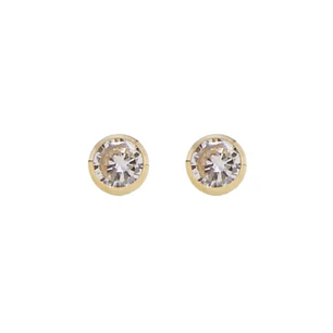 Aros de Oro 14kt Circon Punto