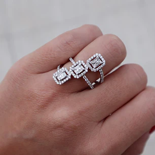 Anillo Oro Blanco 18kt Diamantes 1,09 Qts