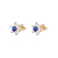Aros de Oro 18kt Roseta Circonita-Zafiro - Miniatura 1