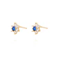 Aros de Oro 18kt Roseta Circonita-Zafiro - Miniatura 2