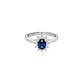 Anillo Oro Blanco 18kt Diamantes 14 Pts Zafiro Central 5MM - Miniatura 2